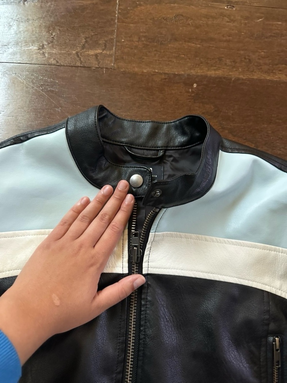 Maeve Anthropologie Colorblock Faux Leather
Moto Jacket Small - Picture 8 of 13